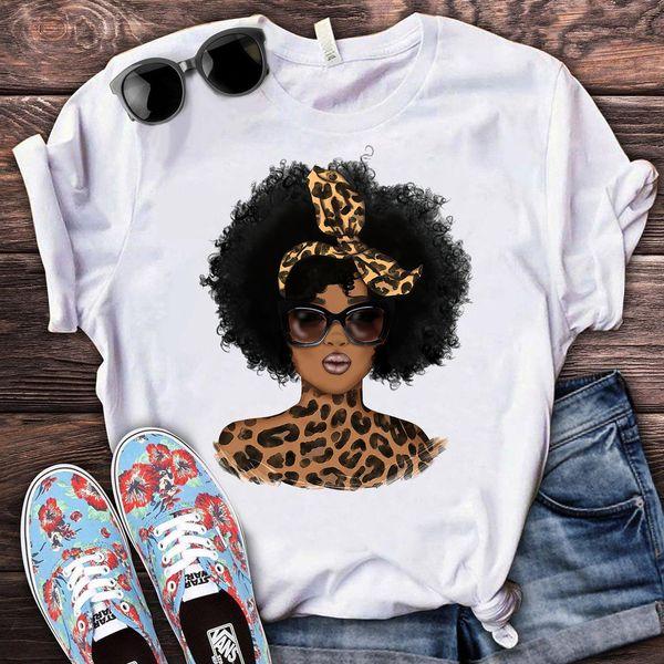 AFRO Pride Leopard Girl T Shirt