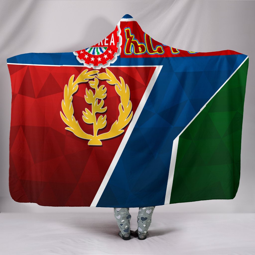 1stTheWorld Eritrea Flag Hooded Blanket  – I love Eritrea BN21