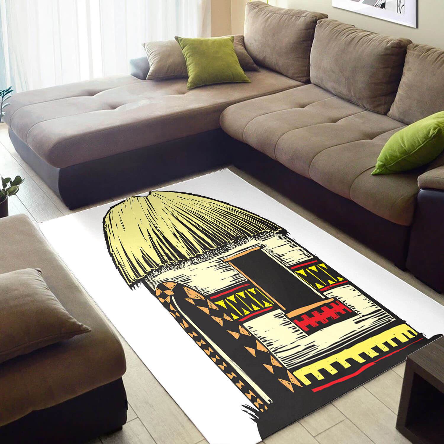 Trendy African Rug Beautiful Natural Hair Afrocentric Art African Style Carpet African Room Decor BPS3163