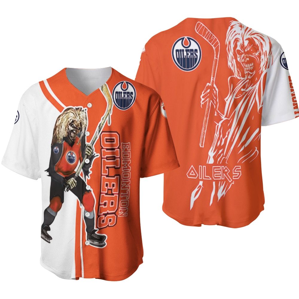 Edmonton Oilers And Zombie For Fan Baseball Jersey