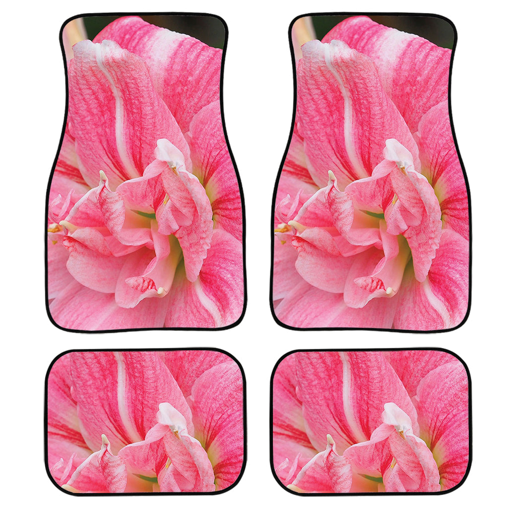 Pink Amaryllis Print Front And Back Car Floor Mats, Front Car Mat