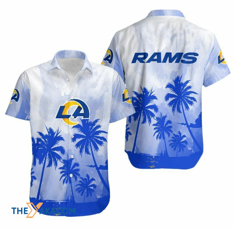 Los Angeles Rams Coconut Trees Short Sleeve Hawaii Shirt Ha12755