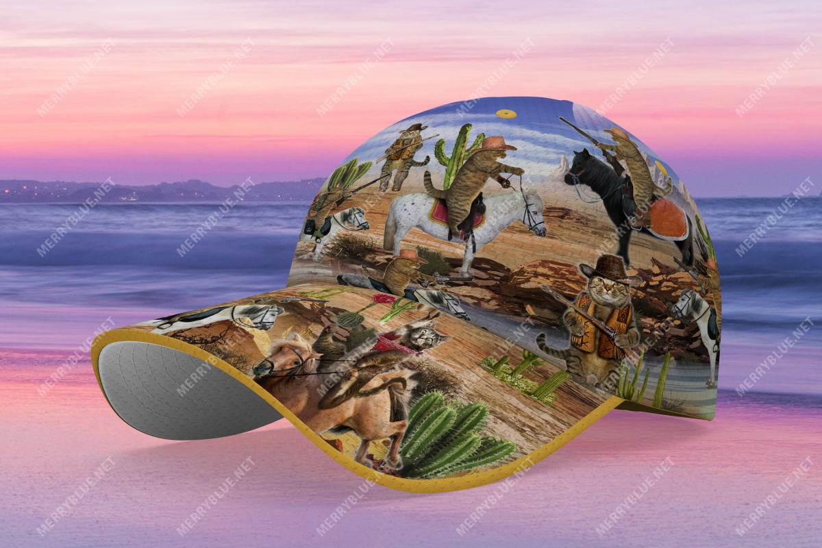 Meowdy Cowboy Cat Unisex Hawaii Cap Ha23853