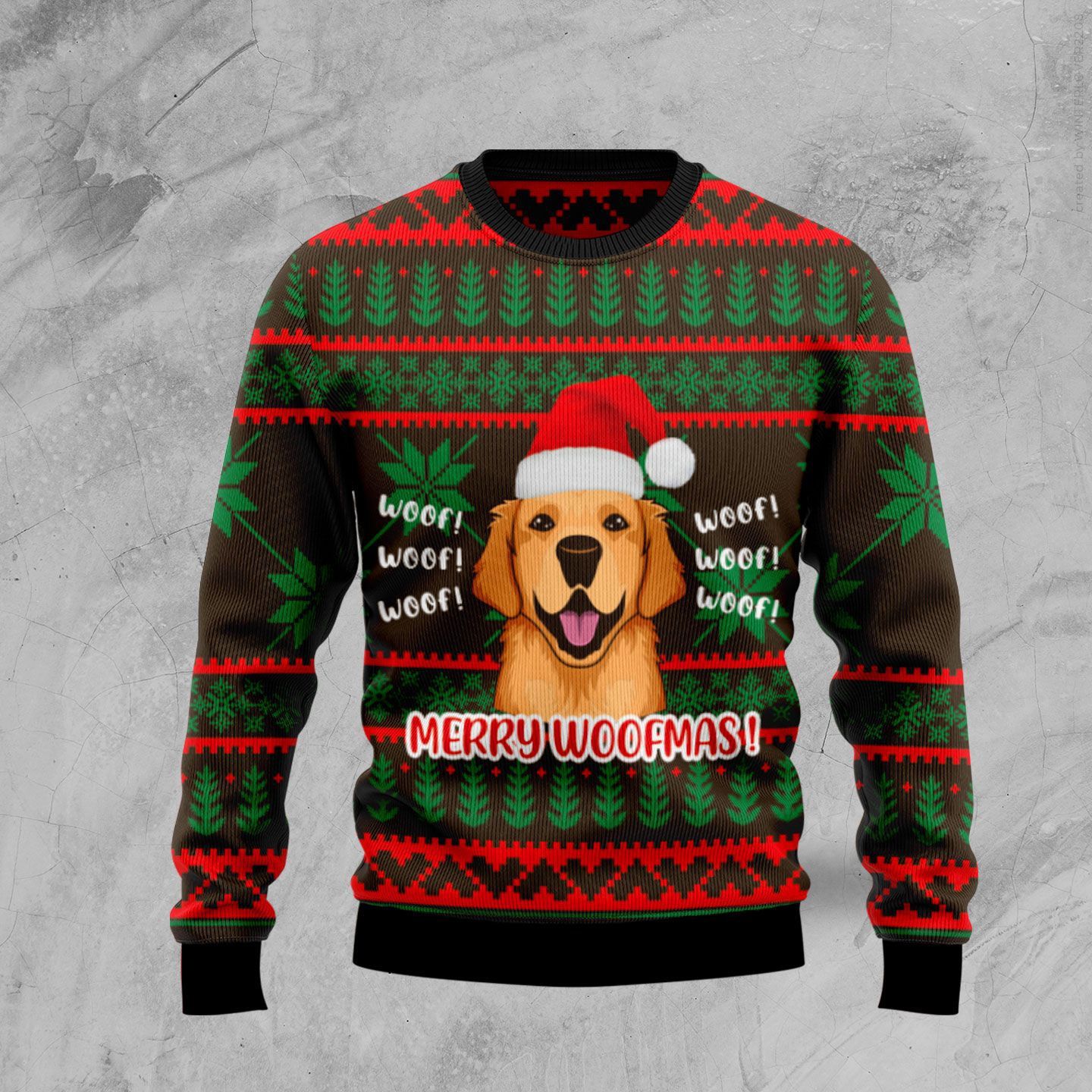 TJJ302009A15WI GOLDEN RETRIEVER CHRISTMAS SWEATER PP