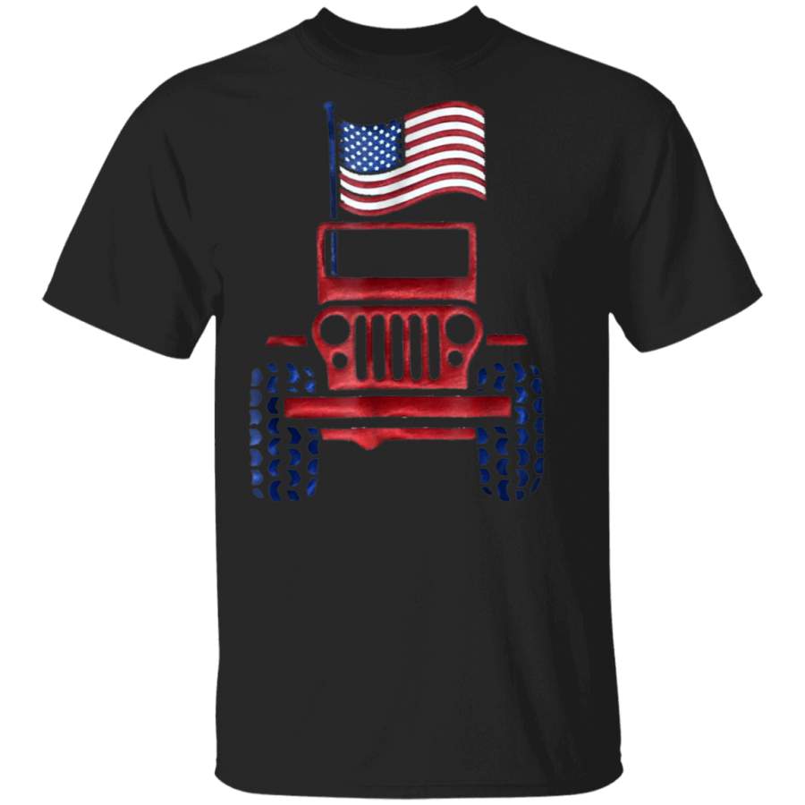 Jeeps 4th of July American Tshirt USA Pride Flag Funny Gift