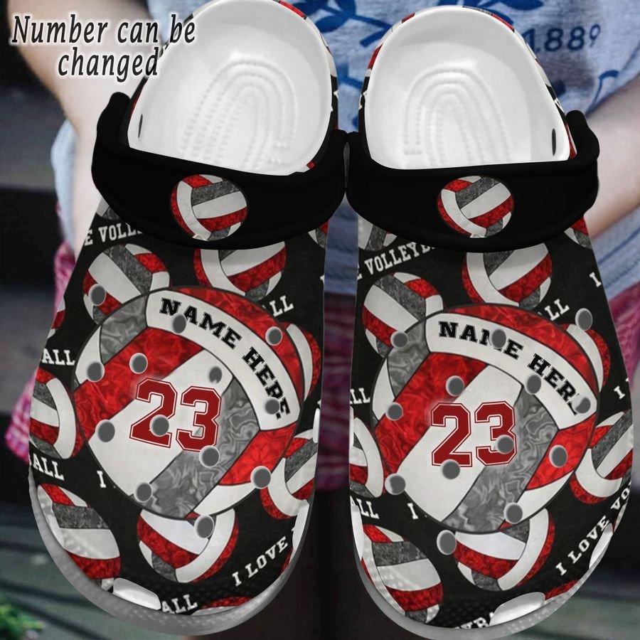 Volleyball Personalize Clog, Custom Name, Text, Fashion Style For Women, Men, Kid, Print 3D Personalized I Love Volleyball