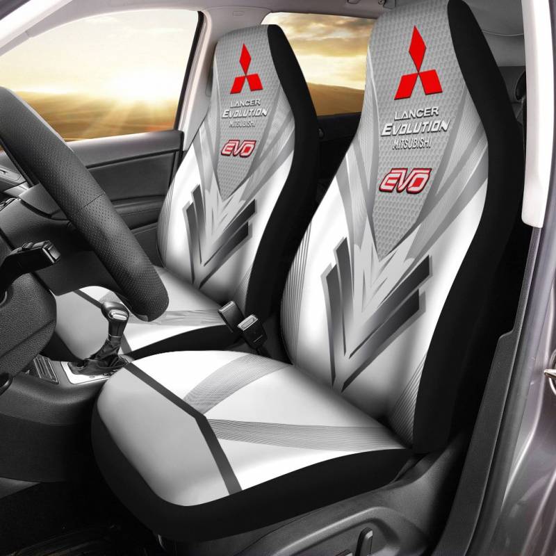 Mitsubishi Lancer Evolution LPH Car Seat Cover (Set of 2) Ver 2 (White)