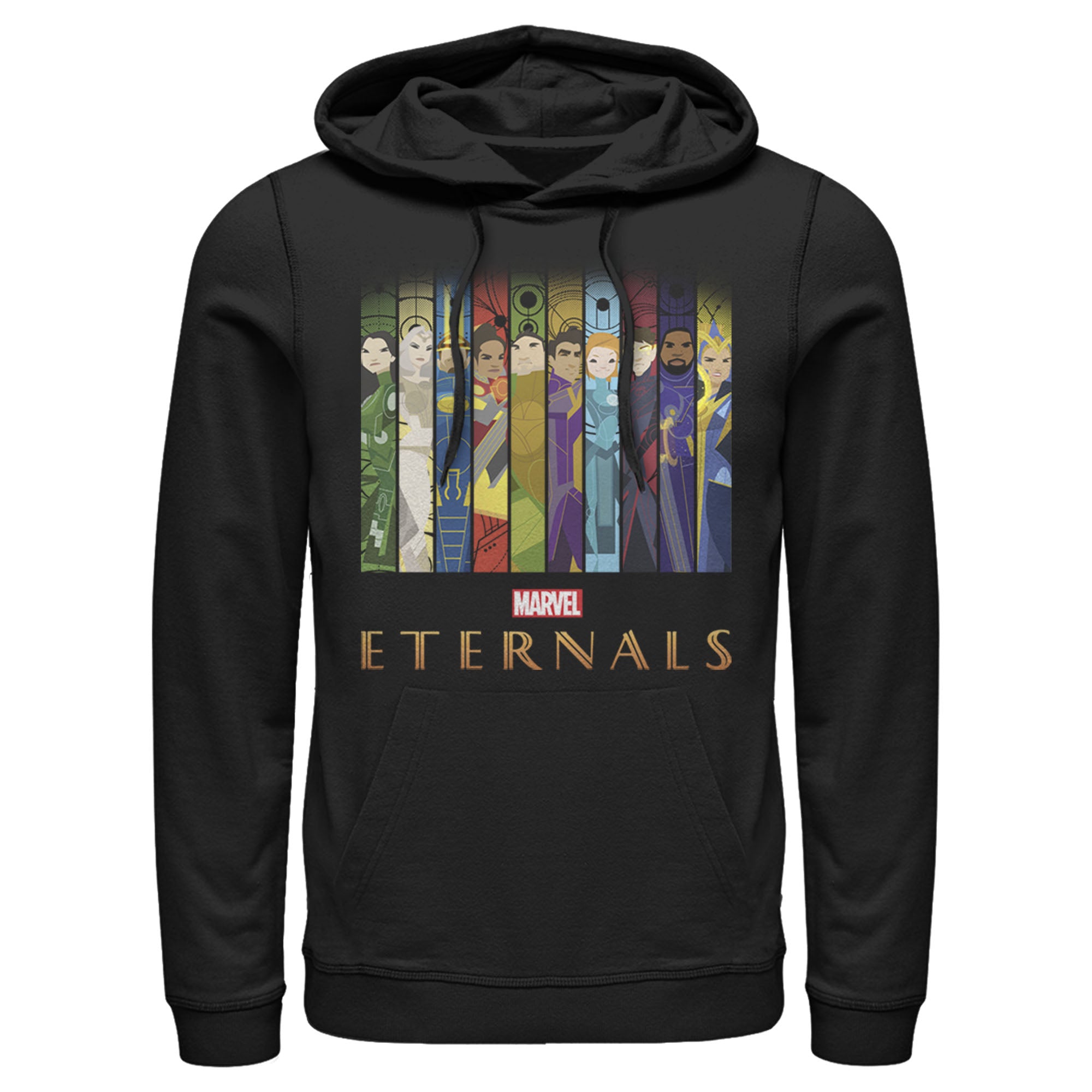 Men’S Marvel Eternals Animated Vertical Boxes Poster Pull Over Hoodie