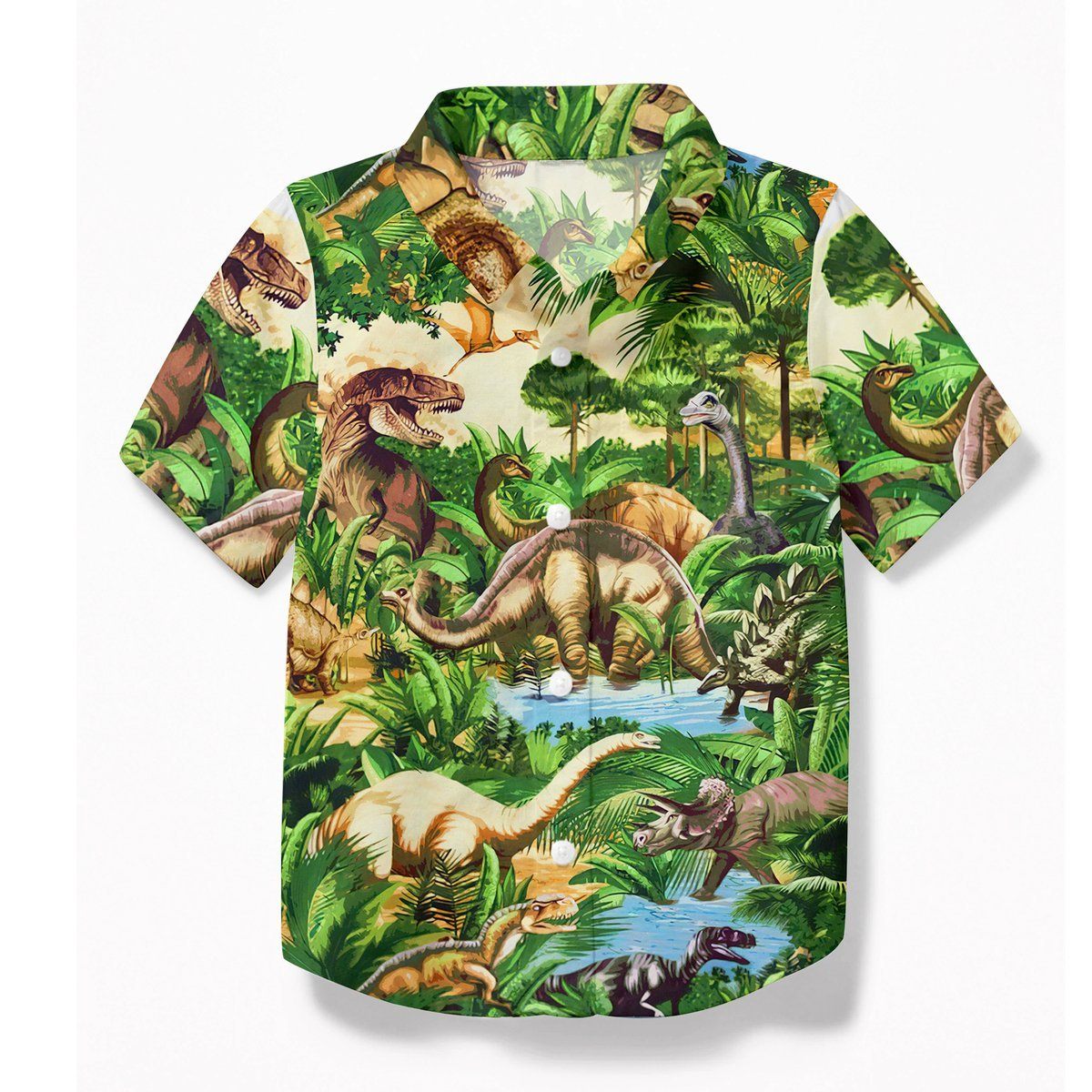 Gearhumans Gearhuman Dinosaur Kid Hawaiian Shirt Ha58916