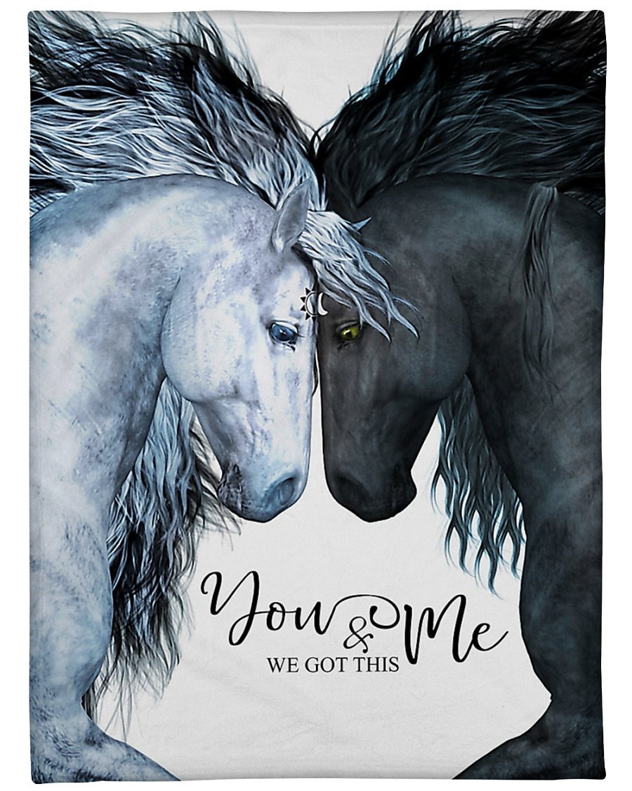 Horse Couple You And Me We Got This Personalized Custom Name Date Fleece Blanket Print 3D, Unisex, Kid, Adult | Valentine Gift