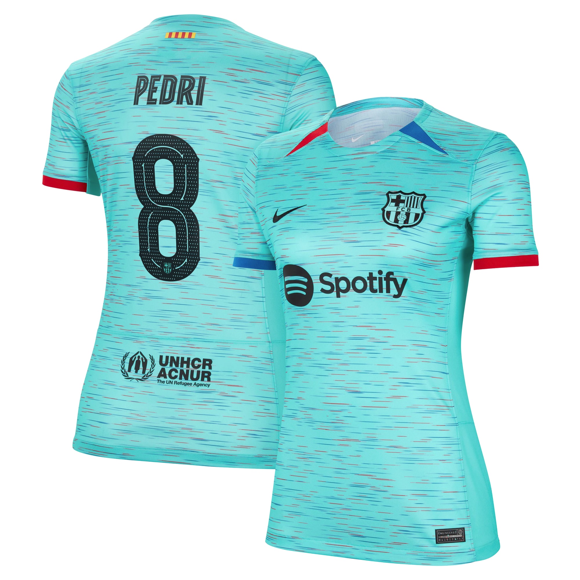 Pedri Barcelona Women's 2023/24 Third Replica Jersey – Aqua