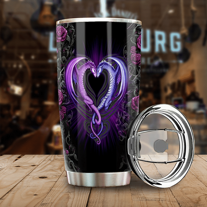 Dragon Couple Stainless Steel Tumbler Cup 20 oz | Travel Mug | Colorful | TC2540