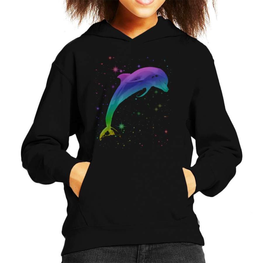 Space Dolphin Kid’s Hooded Sweatshirt