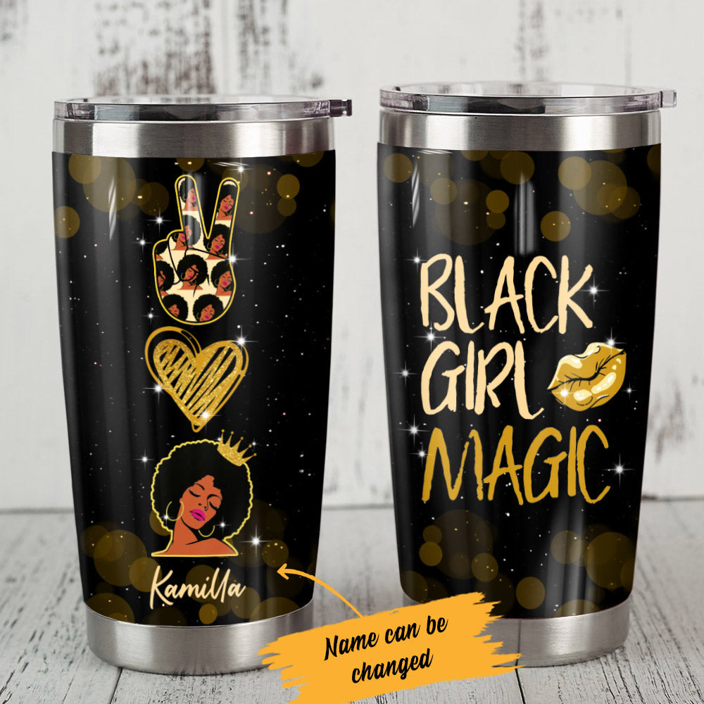 Personalized Melanin Women Steel Tumbler