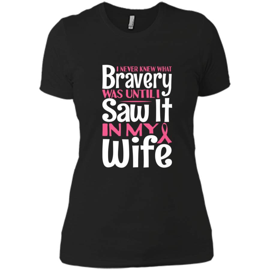 Breast Cancer Shirt Bravery Husband Tee Men Dad Grandpa Gift Next Level Ladies Boyfriend Tee