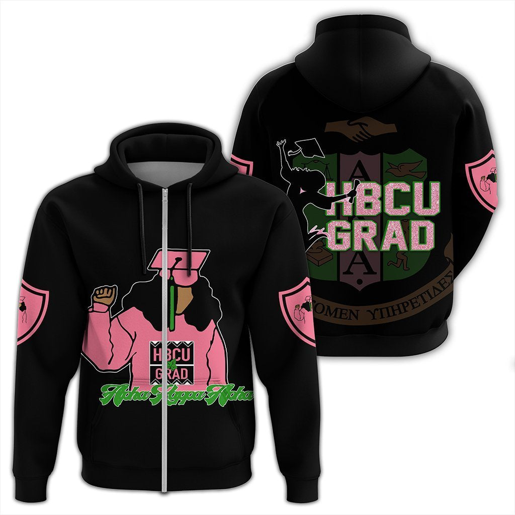 Greek Life Hoodie – Alpha Kappa Apha Hbcu Style Zip Hoodie