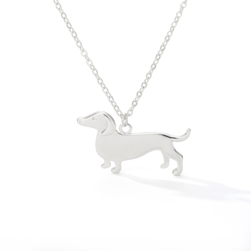 Cute Dachshund Dog Necklaces For Women Stainless Steel Gold Color Animal Dog Pendant Chains Necklace Jewelry Bijoux Femme alx