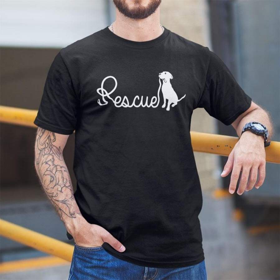 Rescue Dog T Shirt Animal Protection Dog Lovers T-Shirt Cotton Eu Size