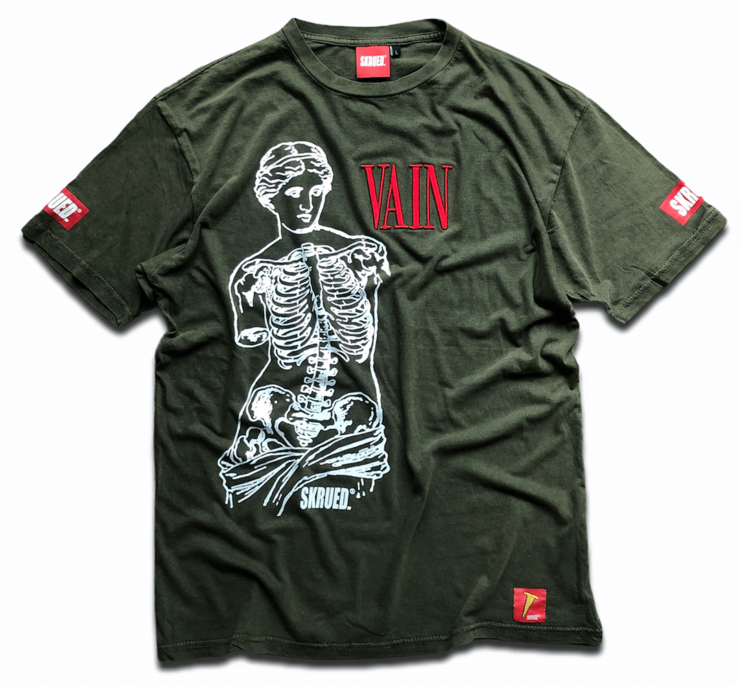 “Vain” Vintage T-shirt in Vintage Olive