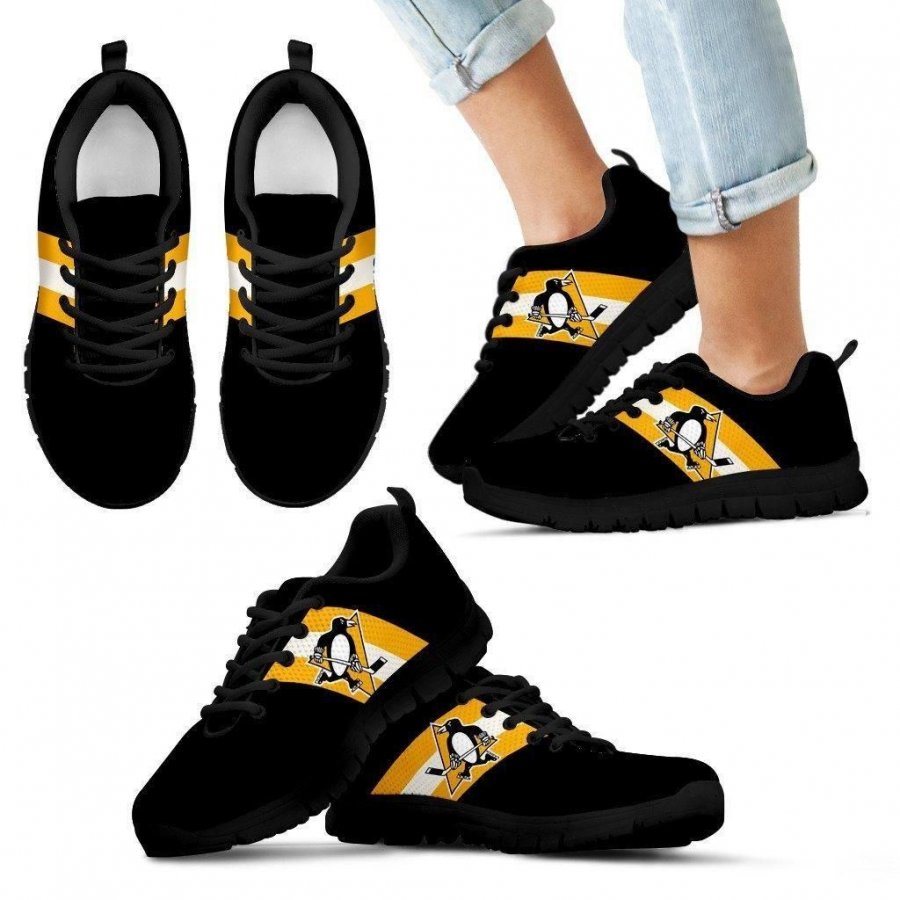 Three Colors Vertical Pittsburgh Penguins Sneakers #619