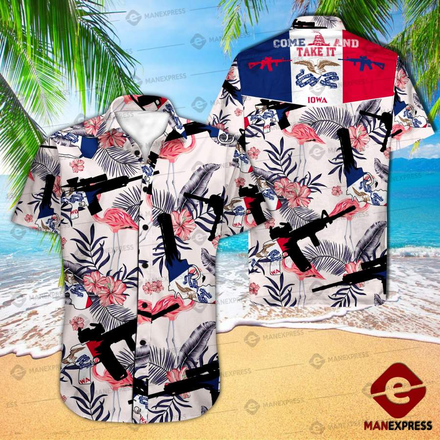 Iowa United Patriot Three Percenter Hawaiian Shirt Ha92836