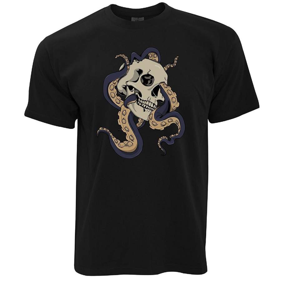 Skull And Octopus Rock Metal Heavy Alternative Goth Hand Drawn Il Men’s T-Shirt