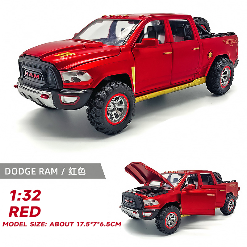 Dodge RAM TRX Diecast 1:32 Alloy model car miniature Pickup Off-Road for Children Collection Kids Metal Vehicles Boys Hot Toys alx
