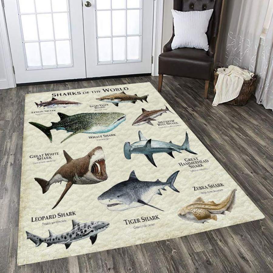 Shark World Rectangle Rug 11