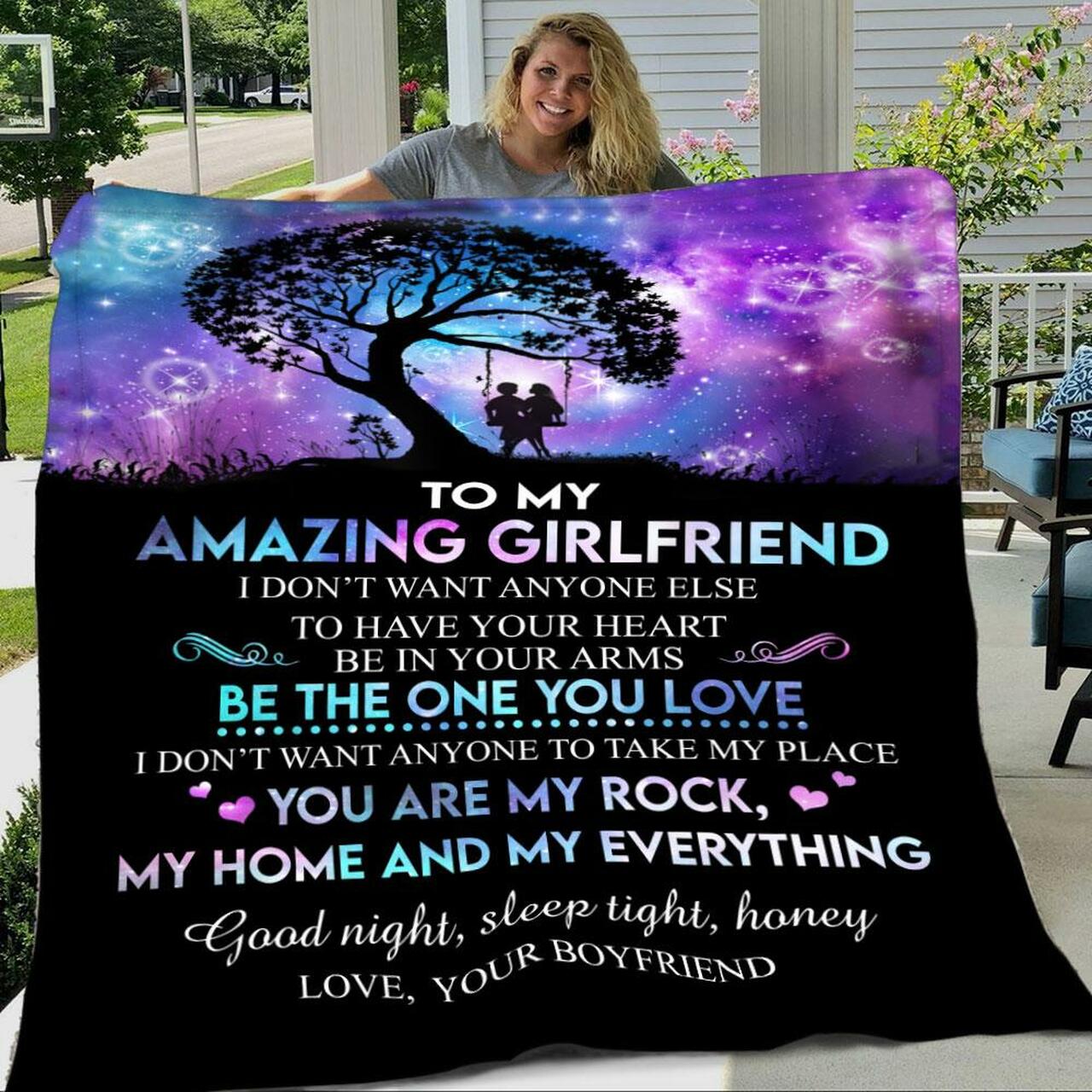 To My Amazing Girlfriend Gift Premium Fleece Blanket – Gift For Girlfriend