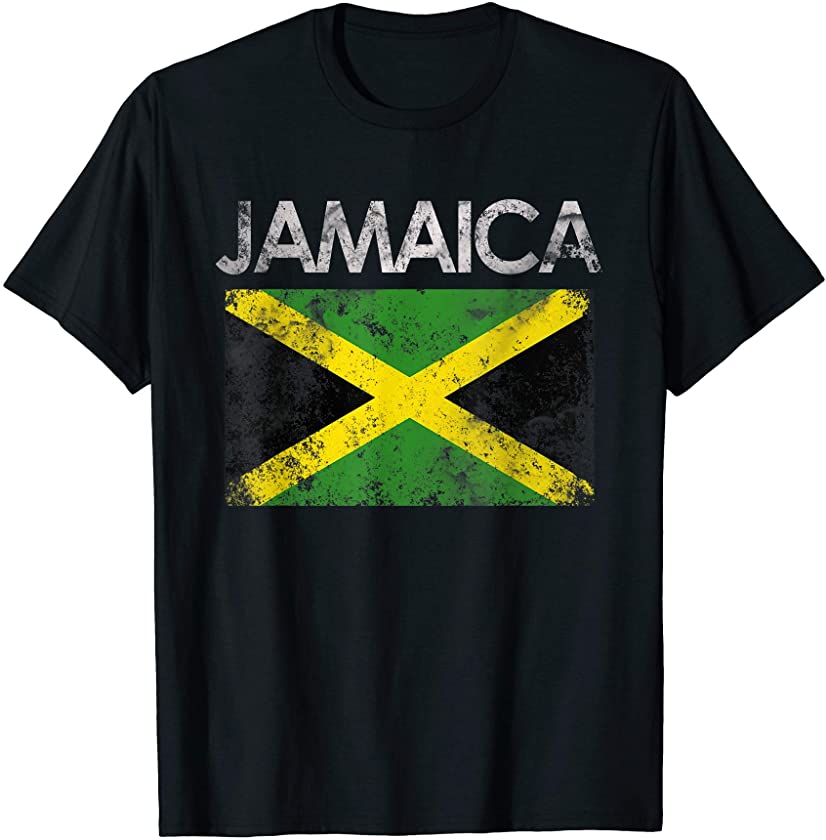 Vintage Jamaica Jamaican Flag Pride Gift T-Shirt