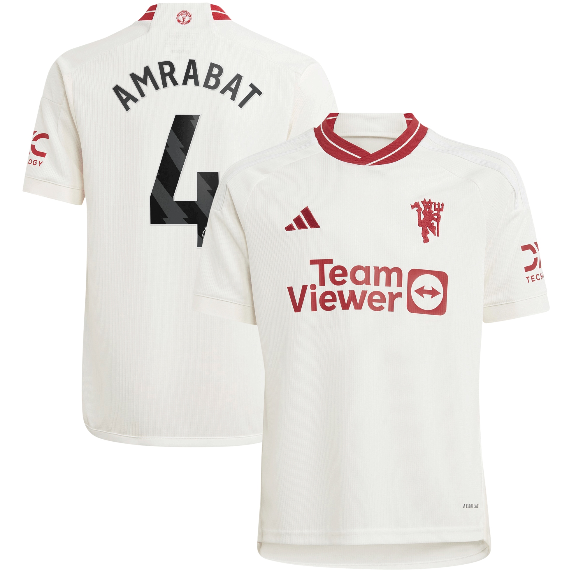 Sofyan Amrabat Manchester United Youth 2023/24 Third Replica Player Jersey  White