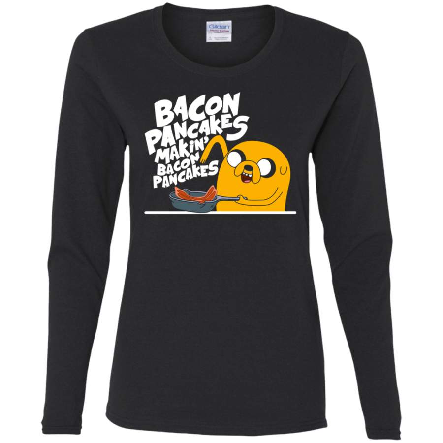 AGR Bacon Pancakes Ladies’ Cotton LS T-Shirt