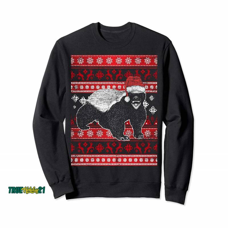 Ugly Christmas Honey Badger Sweatshirt