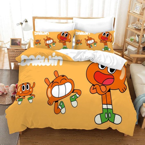 The Amazing World Of Gumball 4 Duvet Cover Pillowcase Home Decor 3D Bedding Set