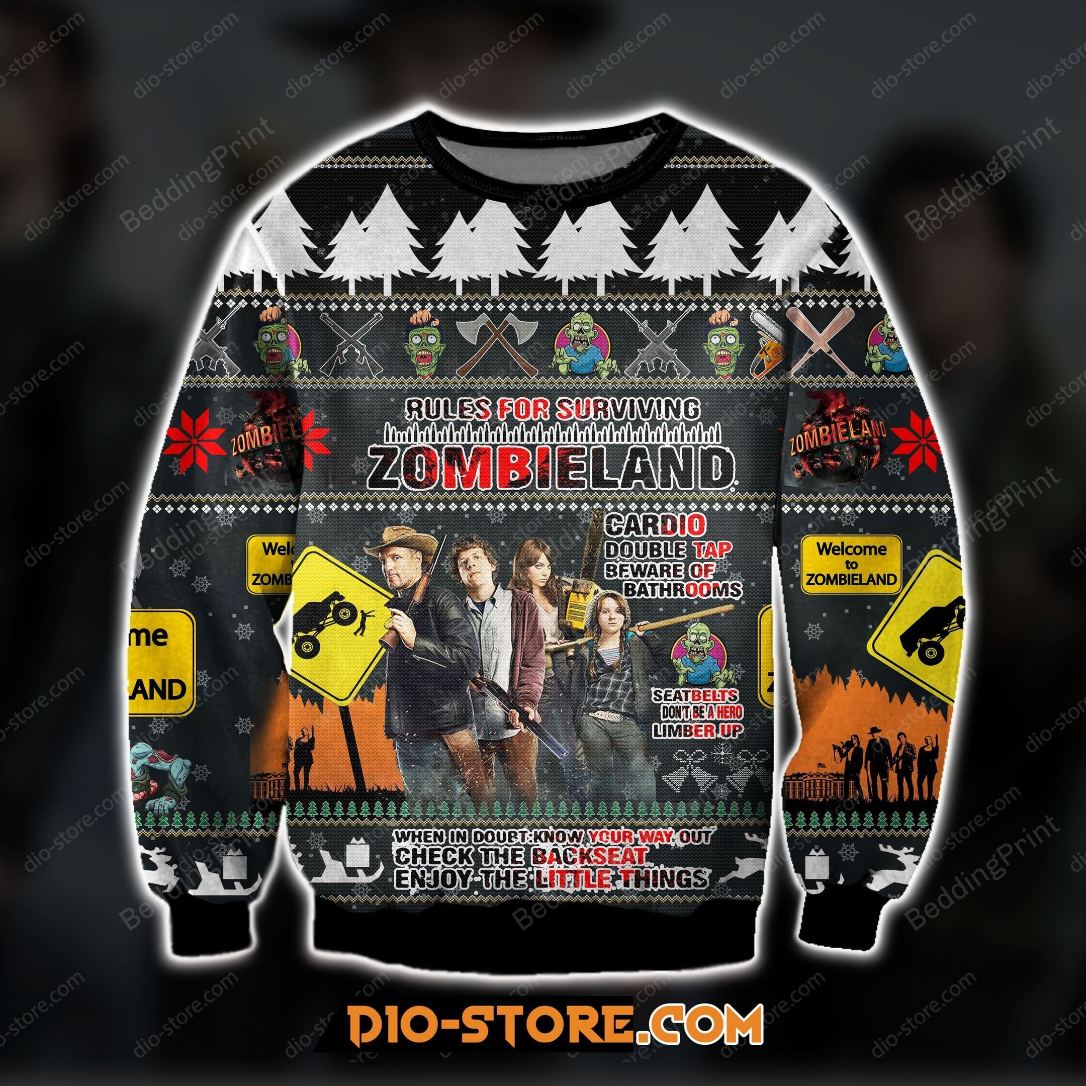 Zombieland Ugly Christmas Sweater, All Over Print Sweatshirt