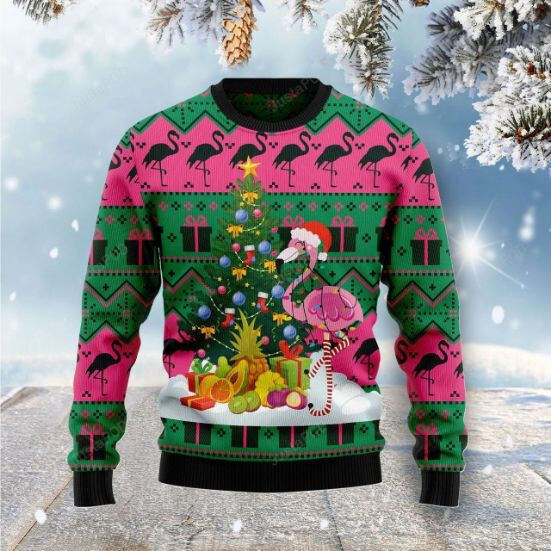 Flamingo Christmas Ugly Sweater - Redditprint Store