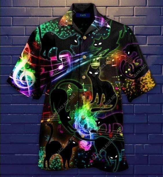 Check Out This Awesome Hawaii Aloha Shirts Music And Cat Ha62314