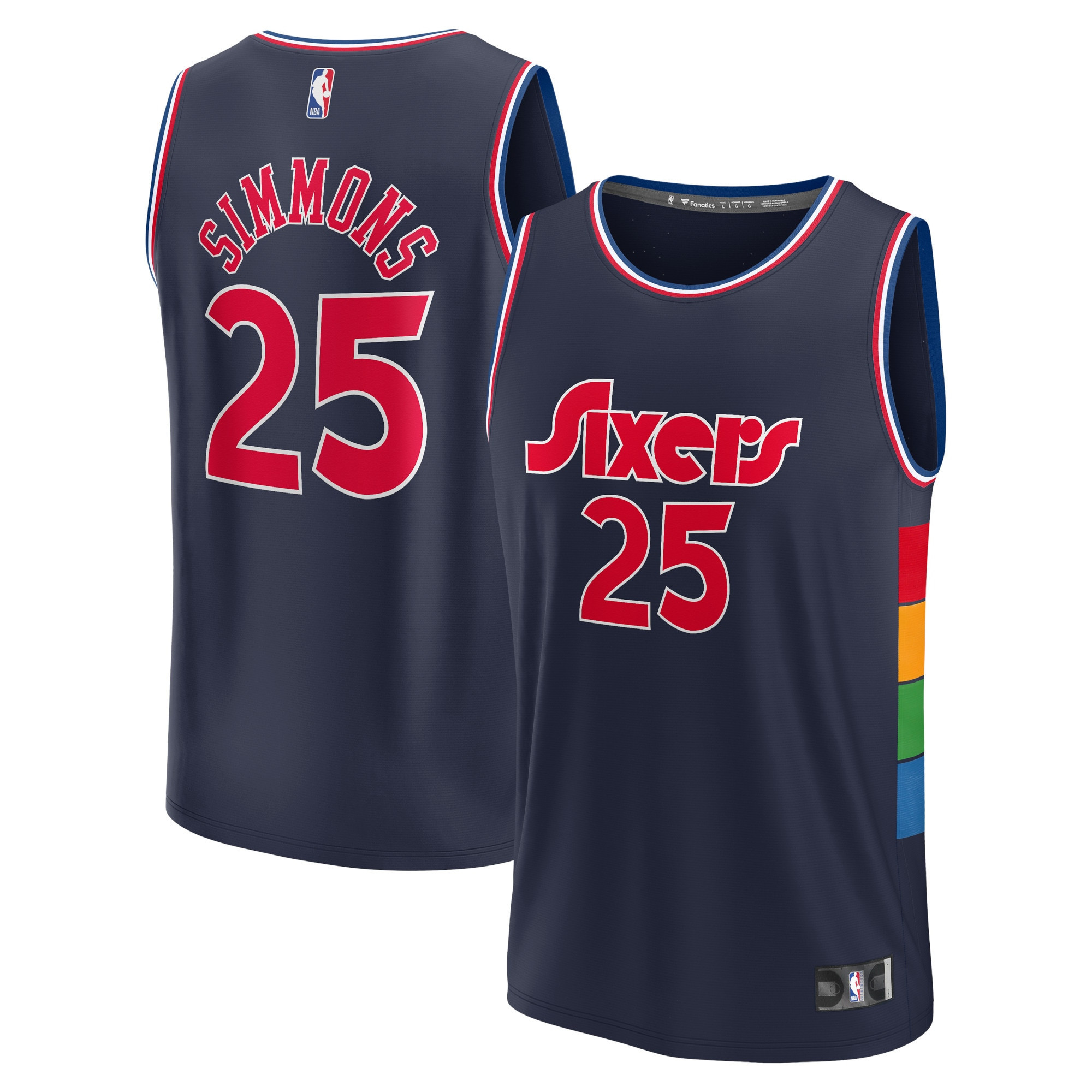 Ben Simmons Philadelphia 76ers Fanatics Branded 2021/22 Fast Break Replica Jersey – City Edition – Navy NBA