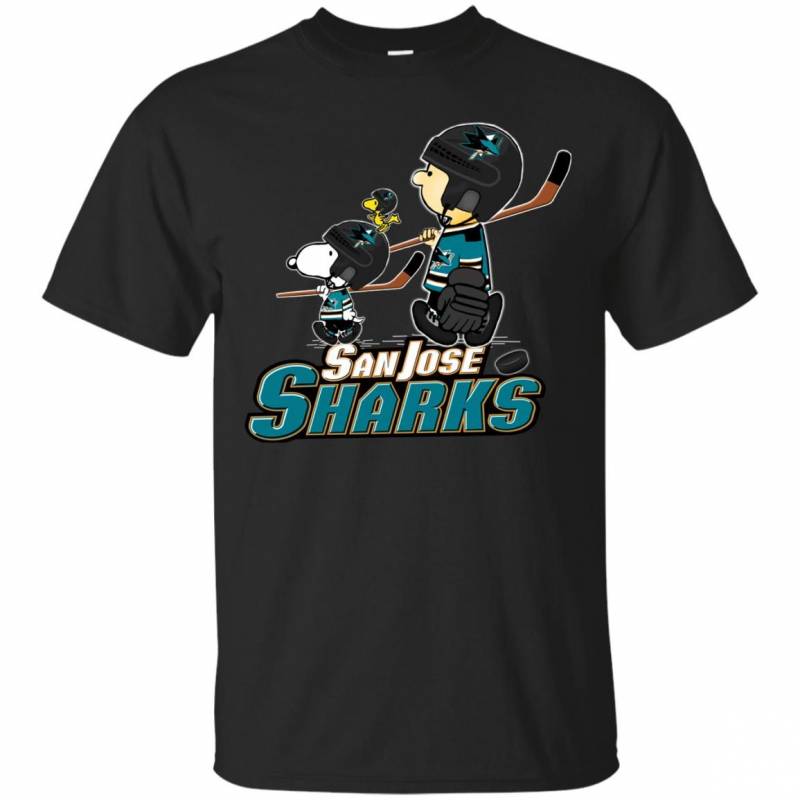 Snoopy And Charlie Brown San Jose Sharks Hockey Men And Women T Shirt S-5Xl