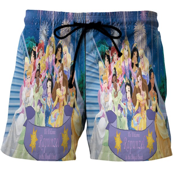 All Disneyland Beauty Princess We Welcome Rapunzel To The Royal Court 3D All Over Print Summer Beach Hawaiian Short