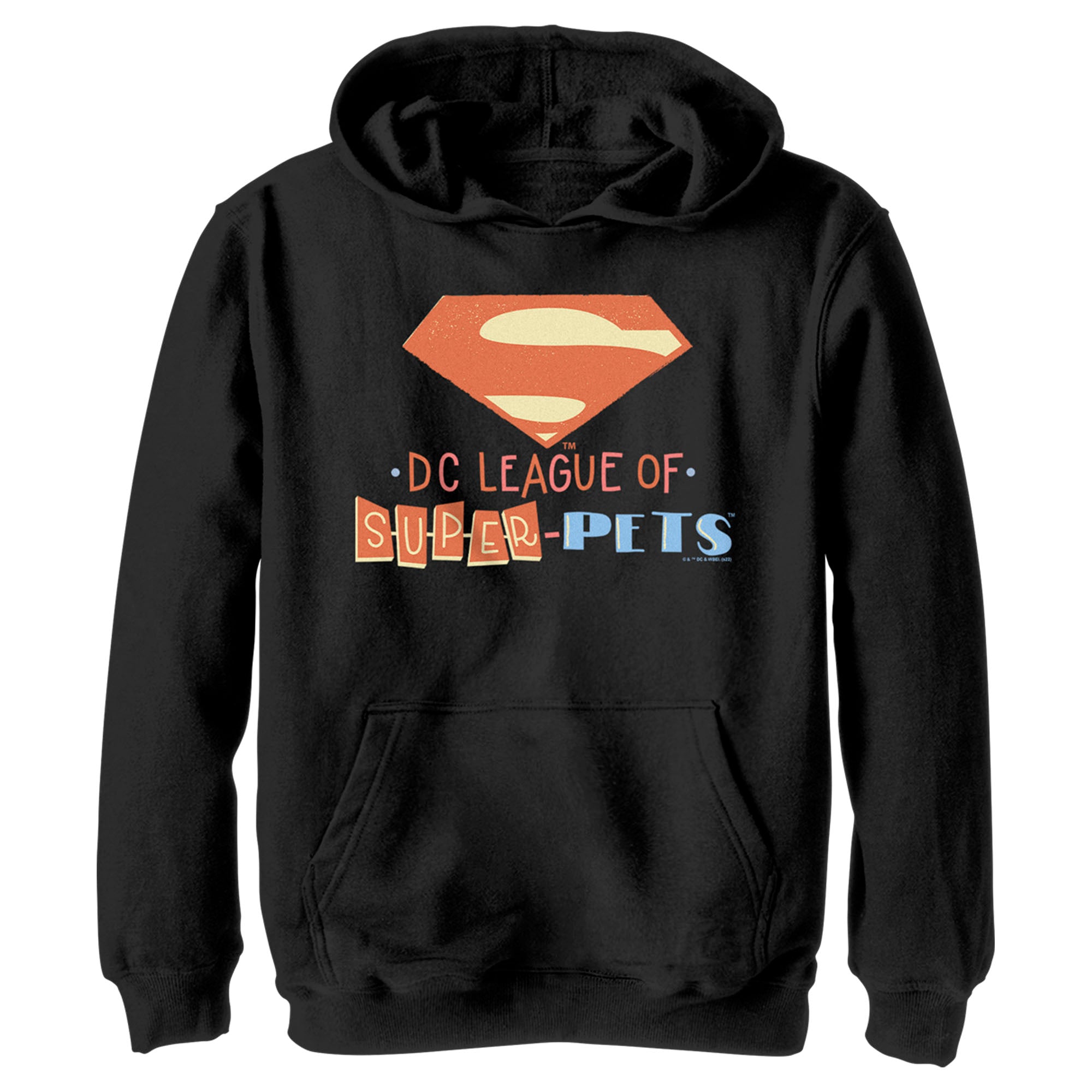 Boy’S Dc League Of Super-Pets Superman Emblem Cutouts Pull Over Hoodie