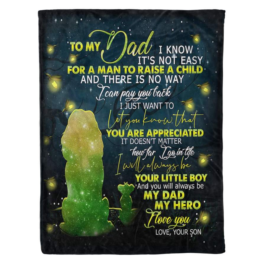 TO MY DAD – LION – MY HERO-60×80 – Fleece Blanket