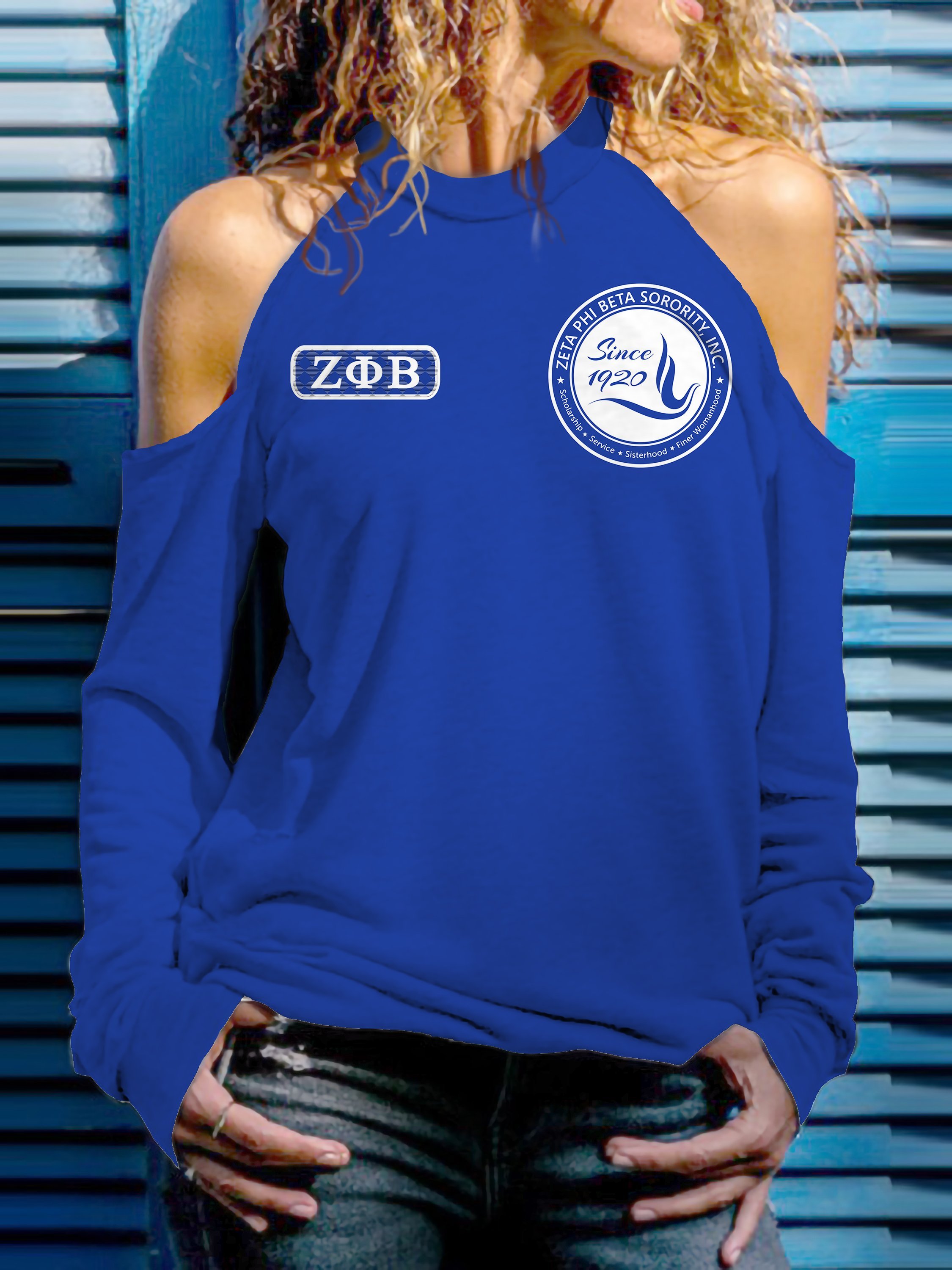 Zeta Phi Beta Strapless Off Shoulder Sweatshirt 2