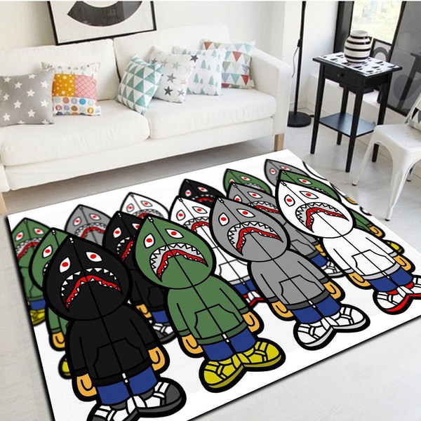 Bape Logo Inspired Area Rug, Living Room Bedroom Carpet, Floor Mat Home Decor