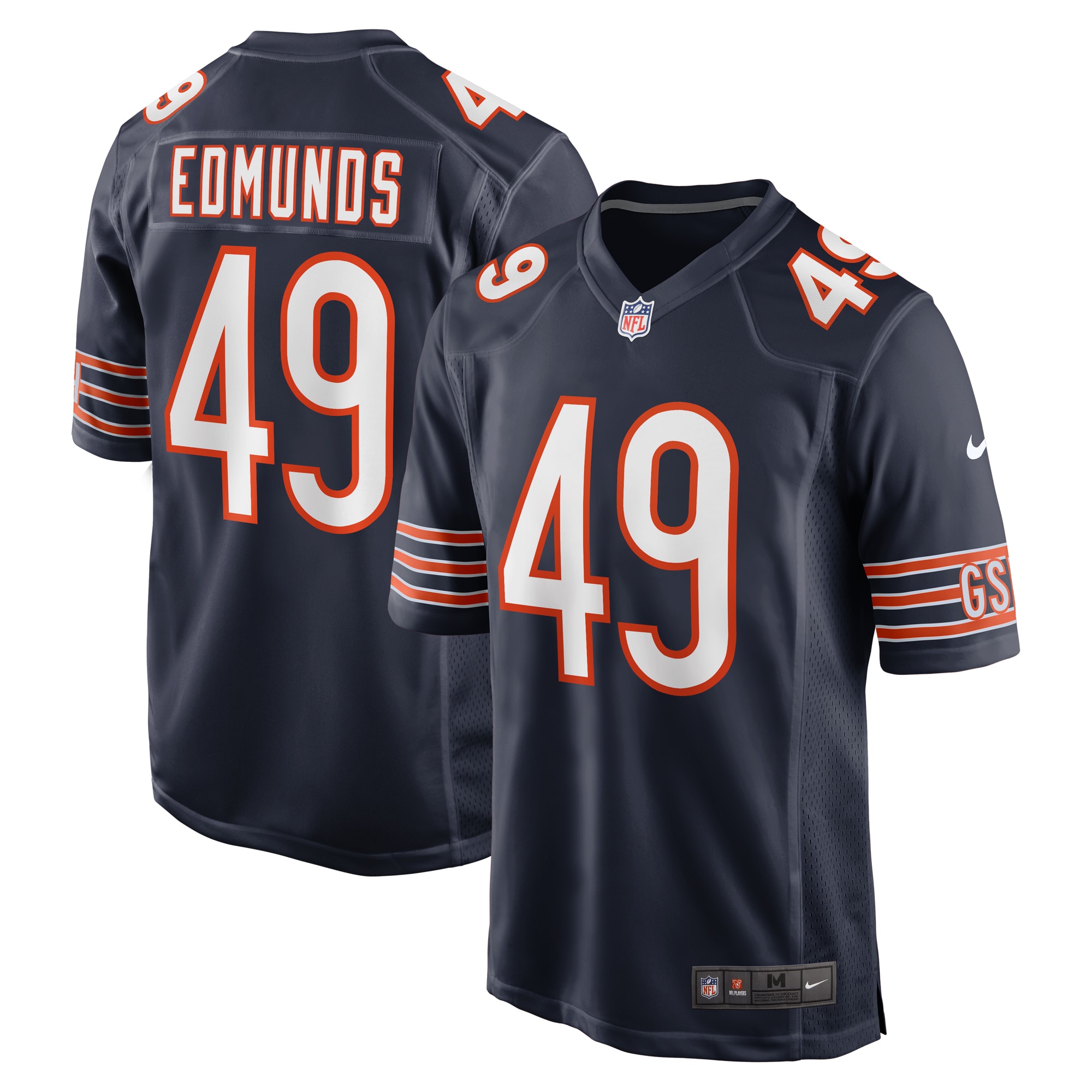 Men’s Chicago Bears Tremaine Edmunds Navy Game Player Jersey