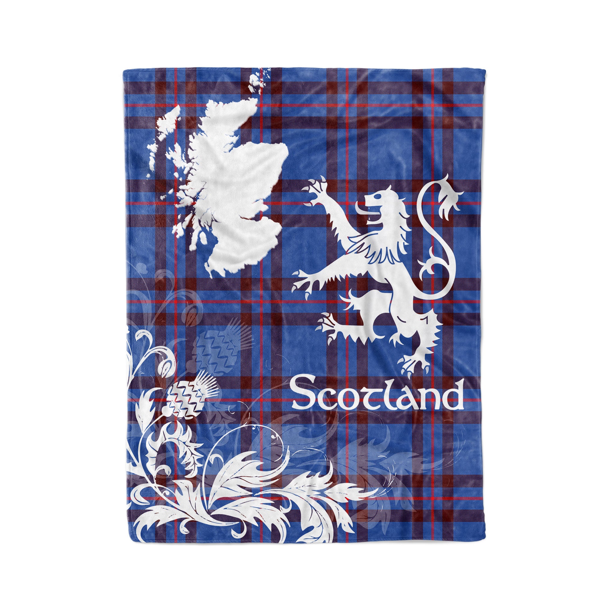 Tartan Plaid Fleece Blanket Tartan Blanket Thistle And Lion Scottish Clan Elliot Plaid Blanket