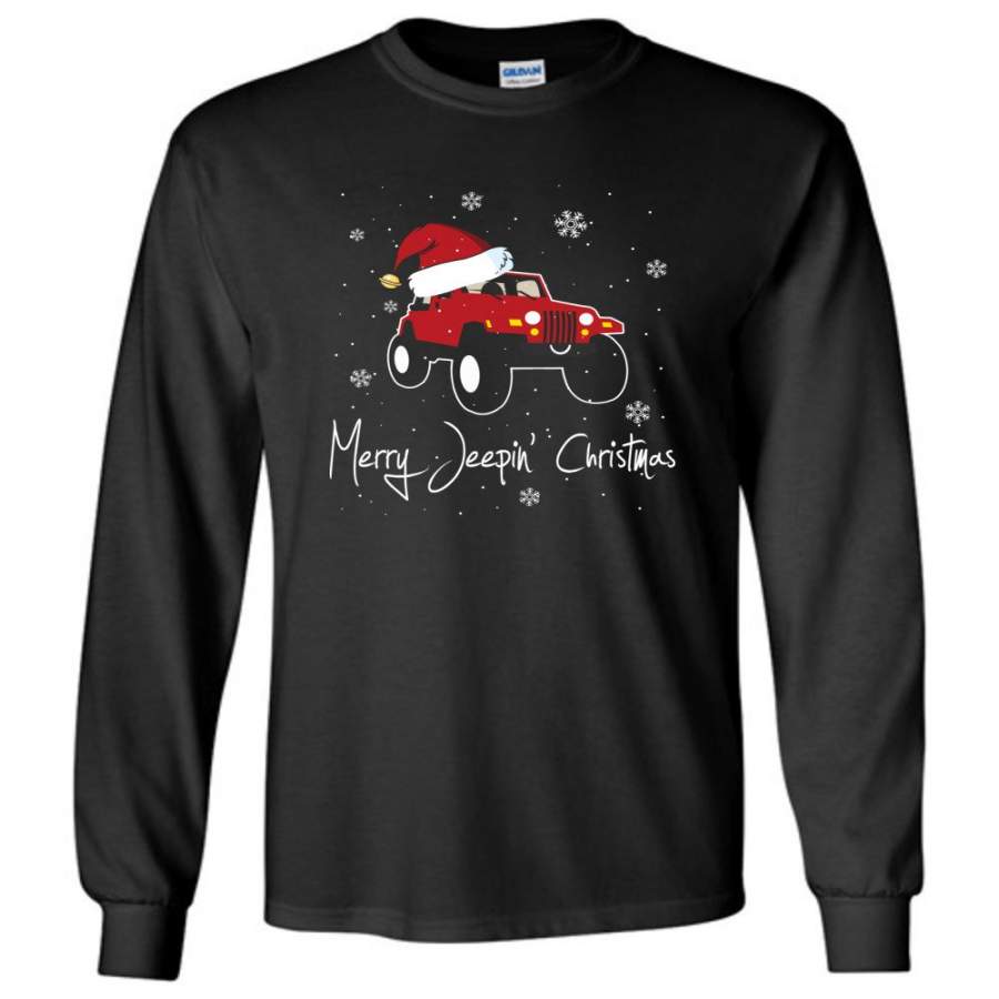 Jeep Shirt Merry Jeepas Jeep Sweatshirt Gift For Jeep Girls Or Guys Long Sleeve T-Shirt Lt11