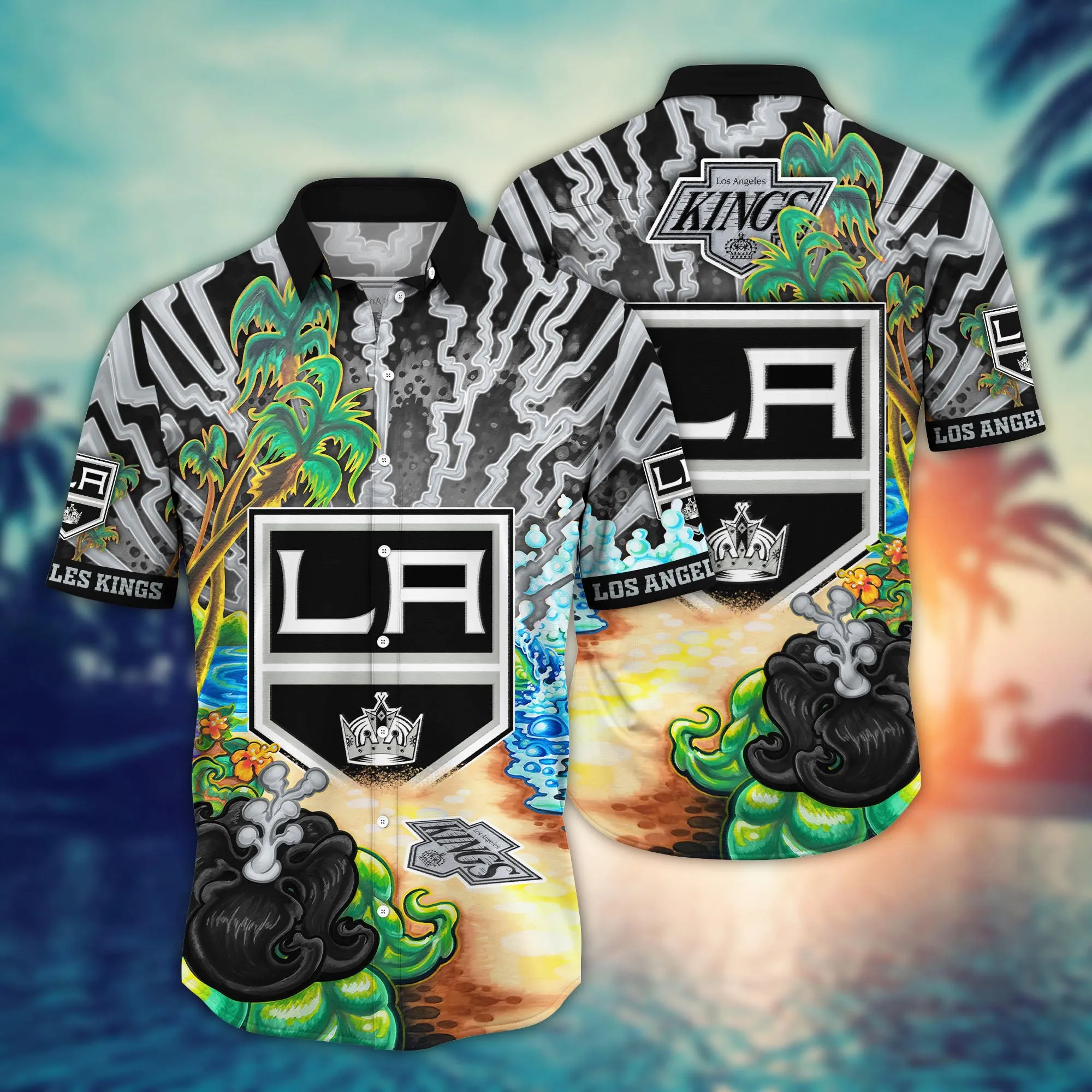 Los Angeles Kings Nhl Hawaiian Shirt Sun Showerstime Aloha Shirt