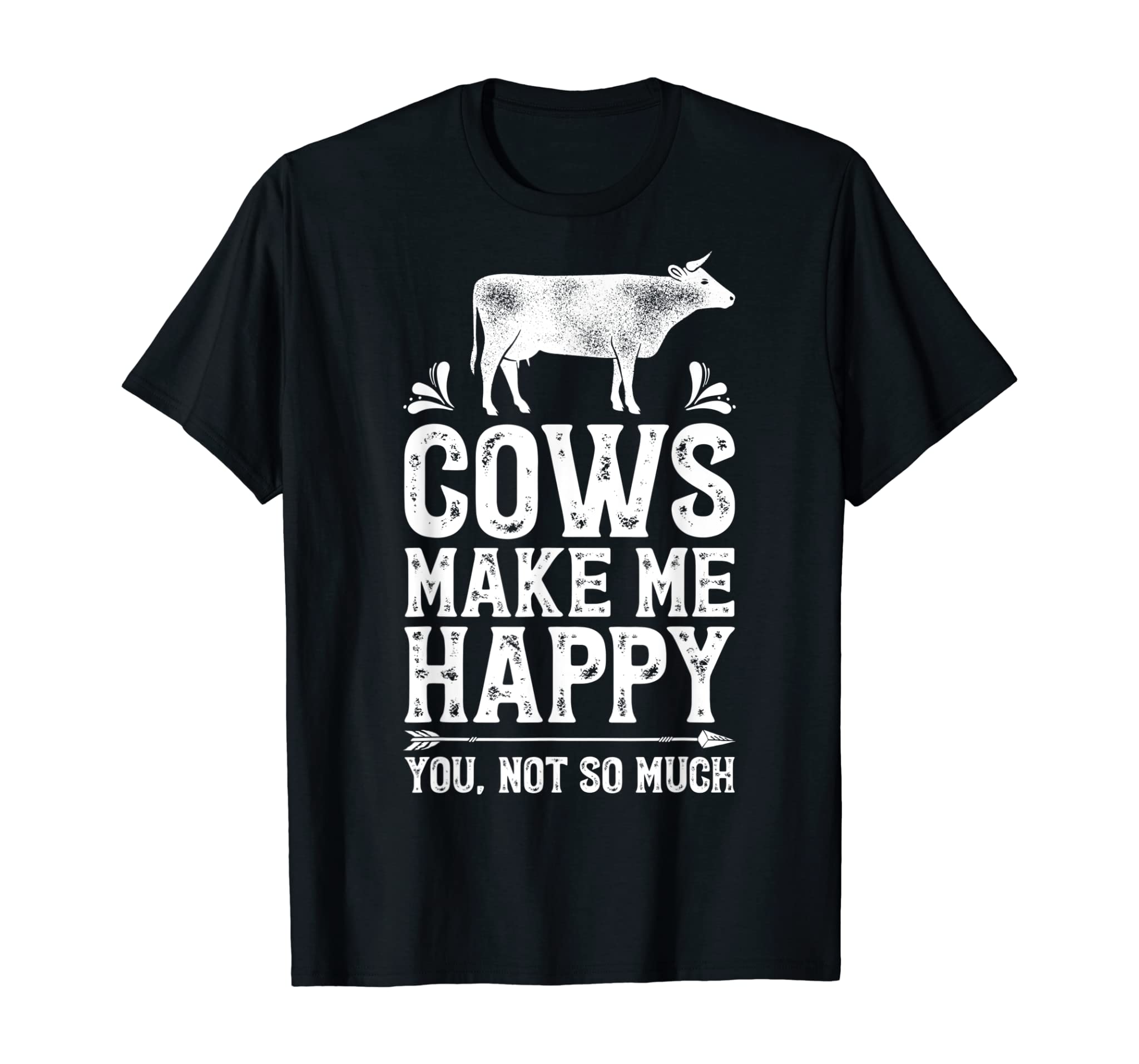 Cows Make Me Happy T Shirt Funny Cow Farm Farmer Gifts Tee