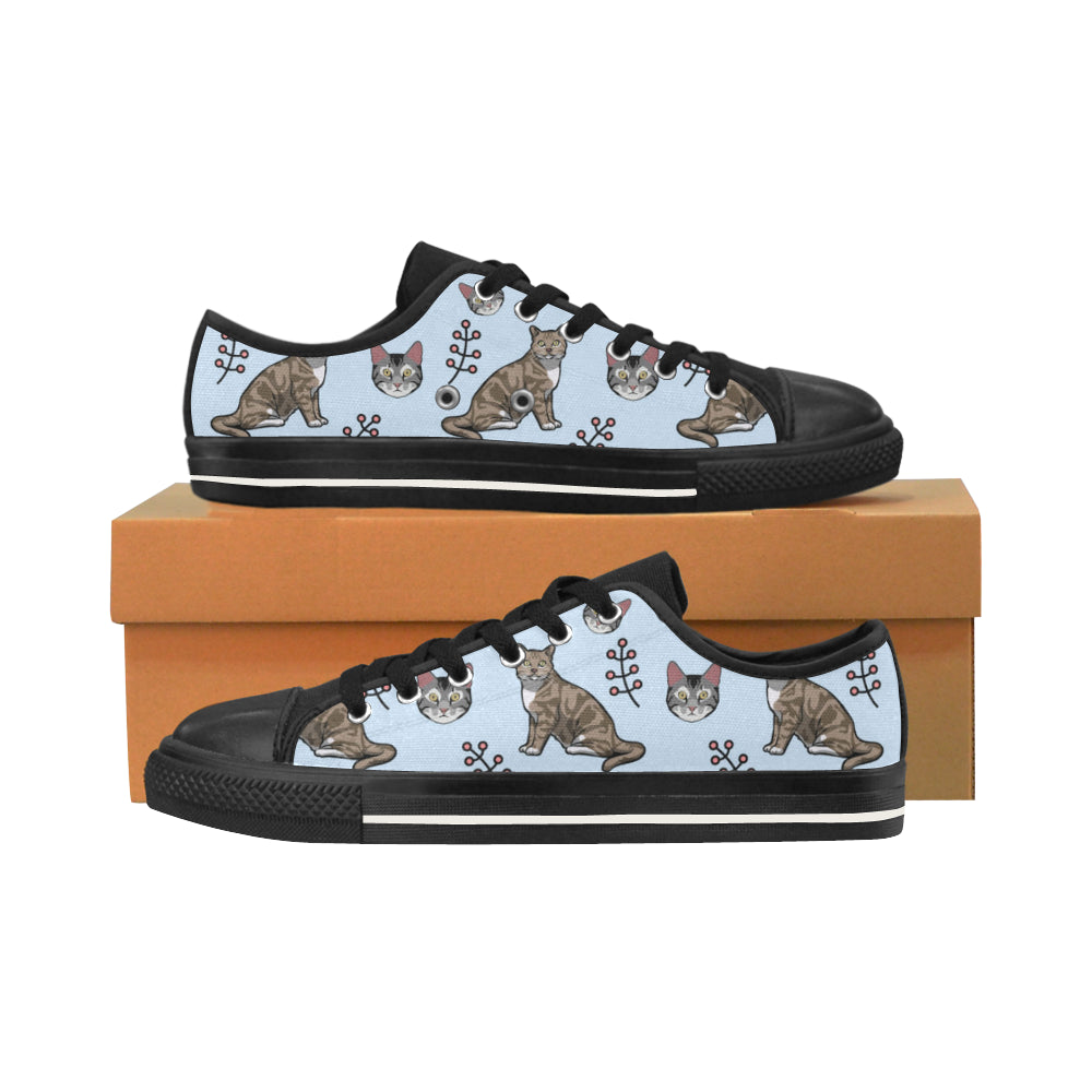 American Shorthair Black Men’s Classic Canvas Shoes/Large Size